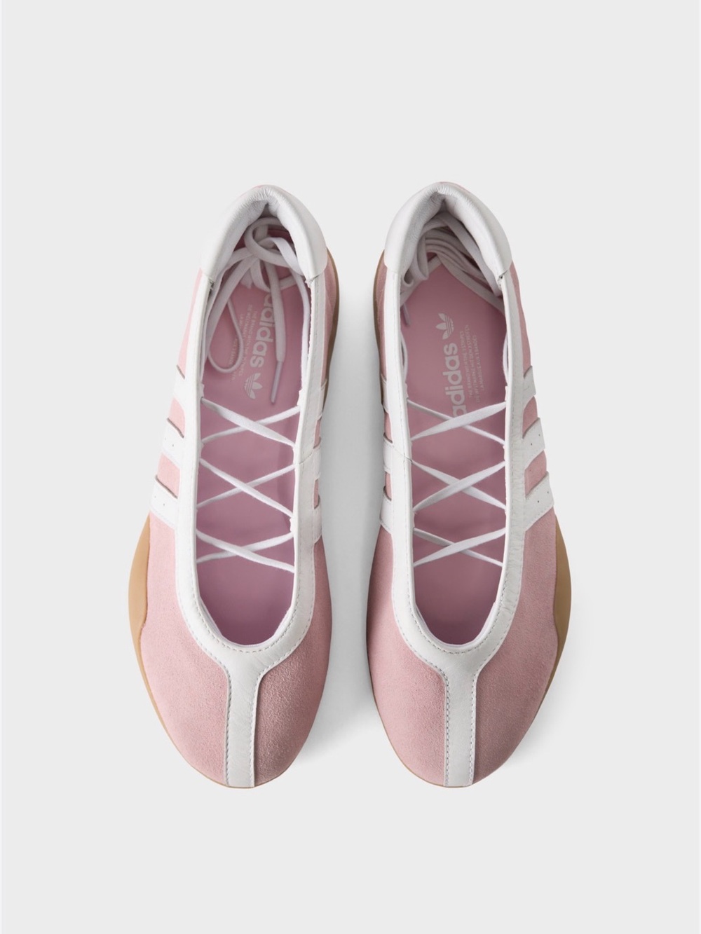 adidas Pink and White Ballet-Style Flats